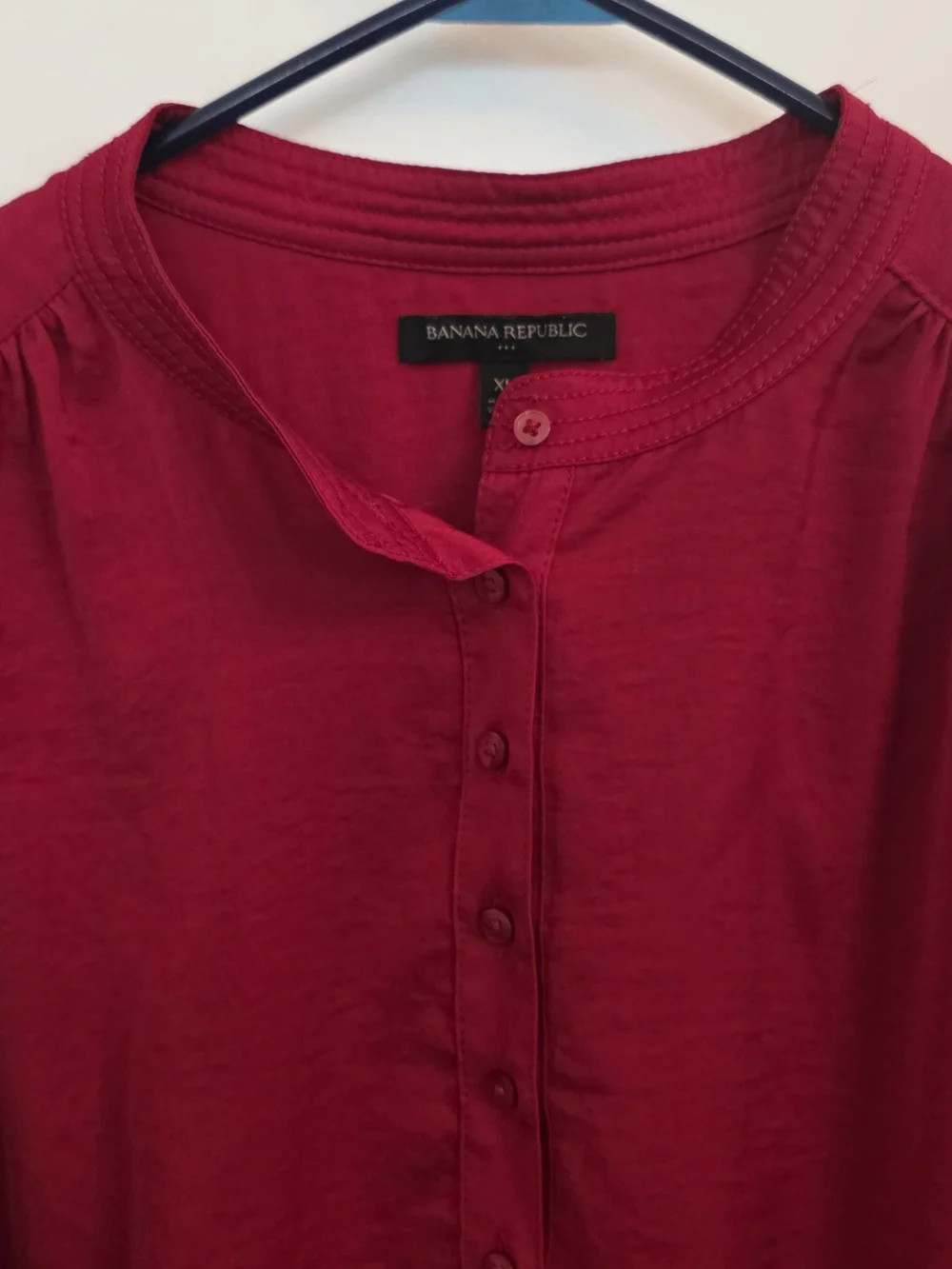 Banana Republic Red Puff-Sleeve Top